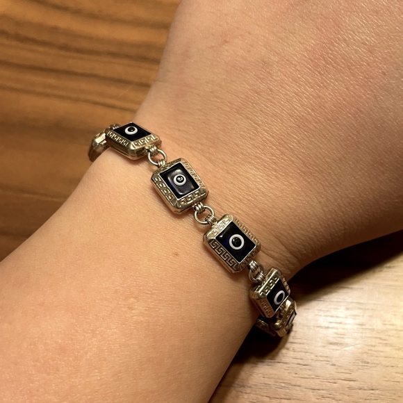 925 Silver Unique Evil Eye Bracelet - Picture 7 of 14